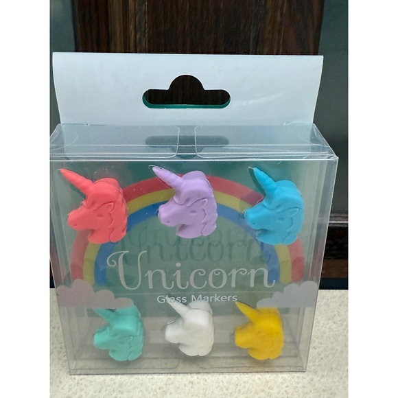 Unicorn Glass Markers Set Drink Charms Party Favors Wine Glasses - Picture 2 of 7
